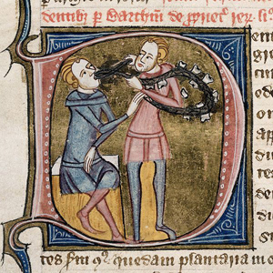 Painting of Medieval dentistry.